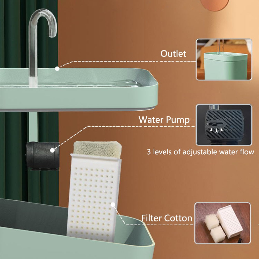 Cat Water Fountain Auto Filter USB Electric